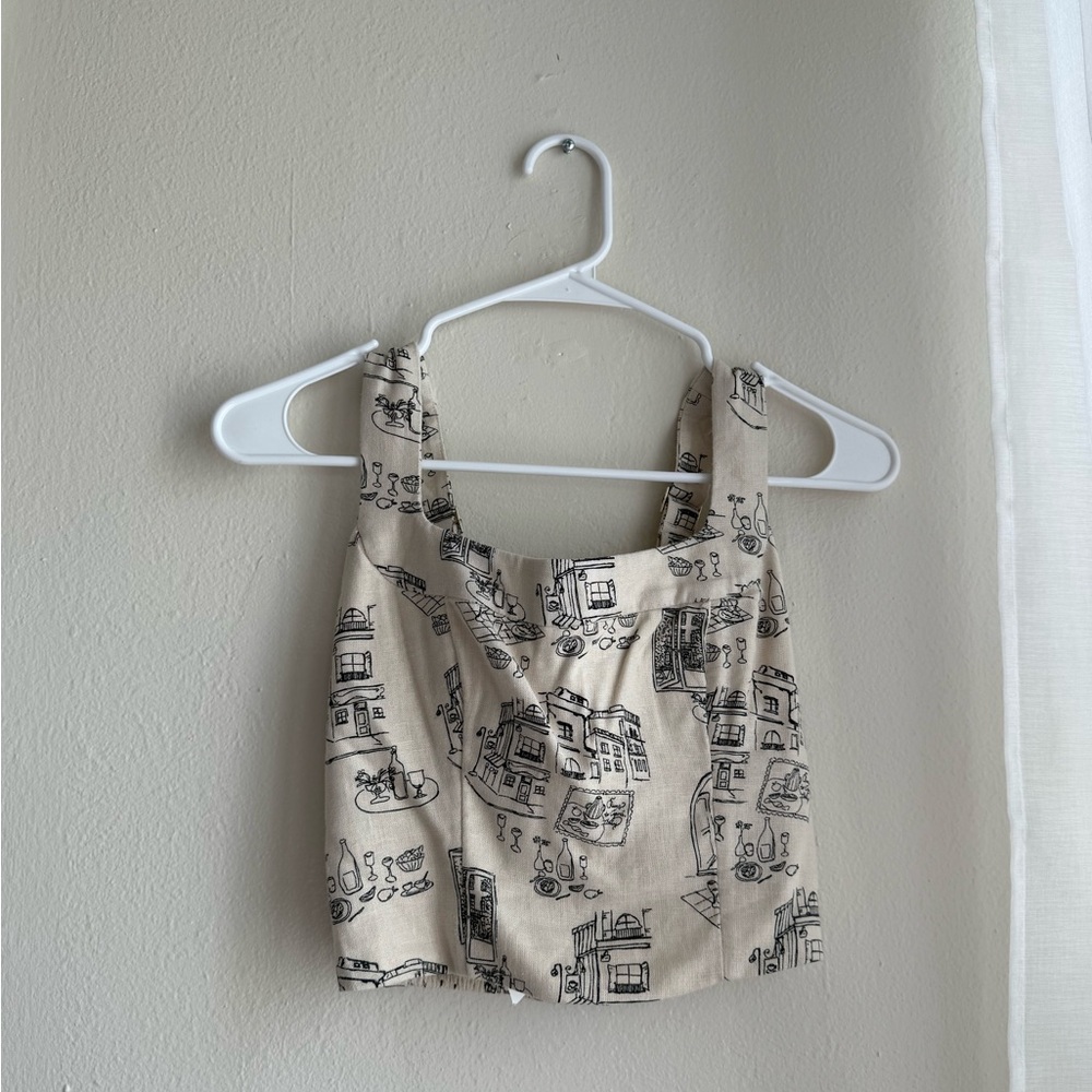 Abercrombie & Fitch Cream Printed Tank Top NEVER WORN WITH TAGS ATTACHED